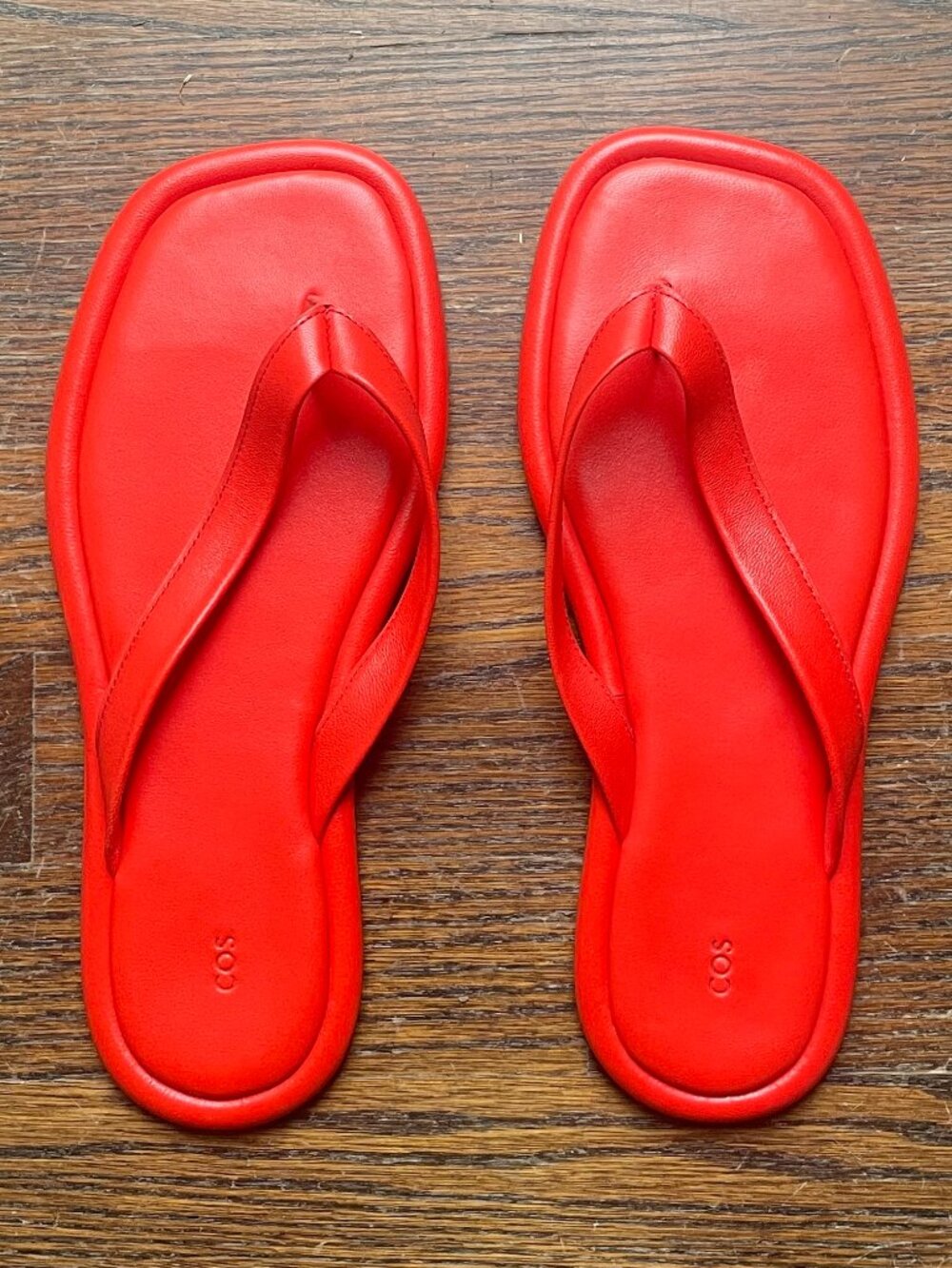 NWT COS Red Leather Flip Flops (size US 8)